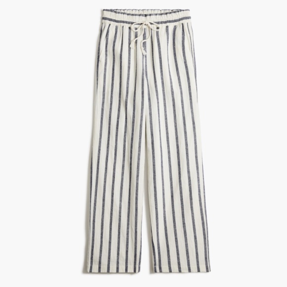 J Crew Linen/Cotton paper-bag stripped pants - Picture 1 of 4